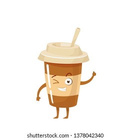 glass of coffee character vector