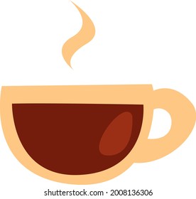 Glass coffee cup, illustration, vector on a white background.
