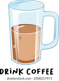 A Glass of coffee drinks vector and flat design
