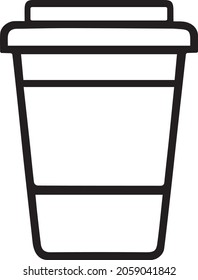 vidrio de café para ir contorno vectorial. solo esquema