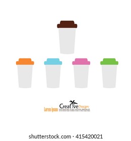 Glass of coffee to go.coffee glass icon.vector illustration.