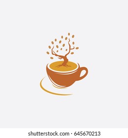 glass coffee logo, icon food