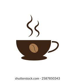 Glass of coffee logo icon illustration flat