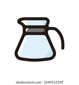 Glass coffee pitcher outline icon for graphic design, apps and websites