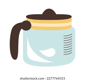 Glass coffee pot flat icon. Vector illustration