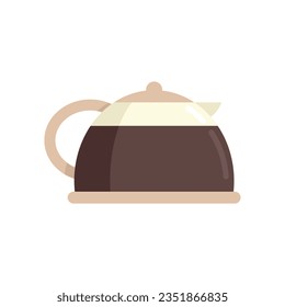 Glass coffee pot icon flat vector. Espresso cup. Morning food isolated