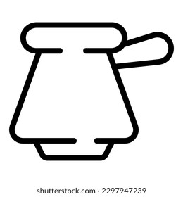 Glass coffee pot icon outline vector. Cafe cup. Recipe hand