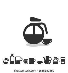 
Glass coffee pot vector icon