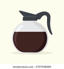 Glaskaffeekanne, Vektorgrafik. Kaffeebrühgerät. 