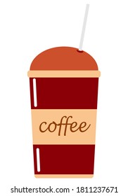 Una copa de café en un estilo sencillo.