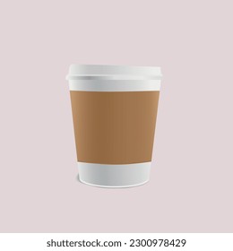 Un vaso para el café o el té sobre un fondo con una ilustración vectorial de la corrugación