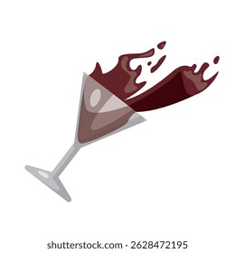 Glass of Coffee Vector Illustration, Cartoon Clipart, Isolated on white background.