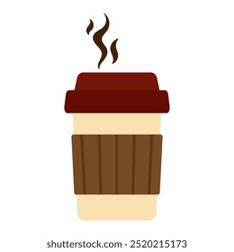 Glass with coffee. Vector illustration in flat style