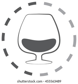 Glass with cognac