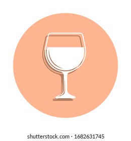 A glass of cognac badge icon. Simple glyph, flat vector of drink icons for ui and ux, website or mobile application