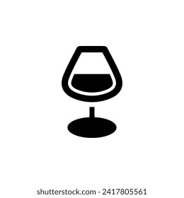 Glass of Cognac flat vector icon. Simple solid symbol isolated on white background