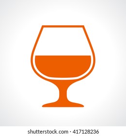 Glass of cognac icon illustration isolated on white background