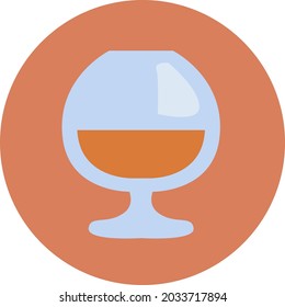 Glass of cognac, illustration, vector, on a white background.
