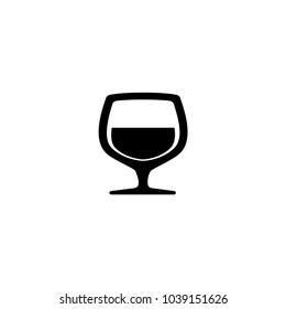 Glass of Cognac vector icon. Simple flat symbol on white background