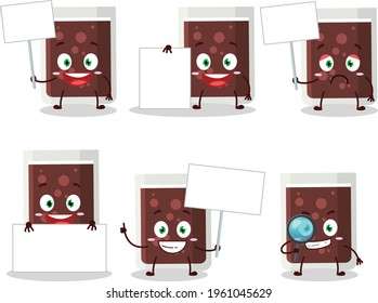 Glass of cola cartoon character bring information board