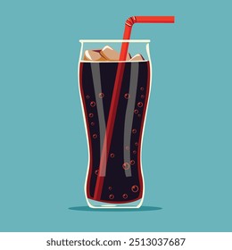 glass of cola vector illustration