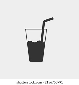  glass of cola,glass of drink vector icon illustration