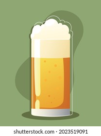 glass of cold beer with foam