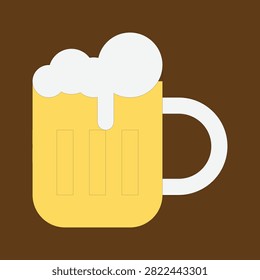 Glass of cold beer with frothy white foam on top