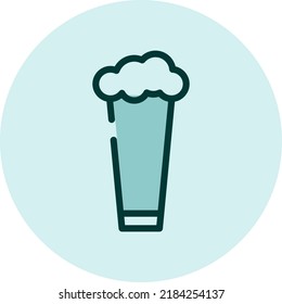 Glass of cold beer, illustration, vector on a white background.