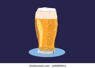 a glass of cold beer on the table