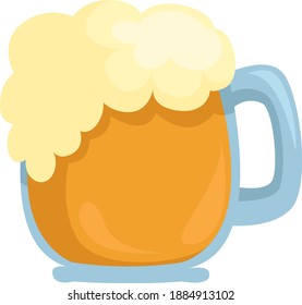 Glass of cold beer,illustration,vector on white background