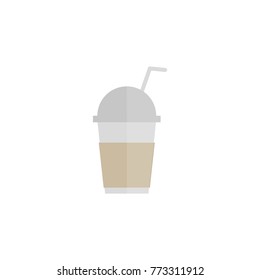 The glass of cold drink flat icon style.