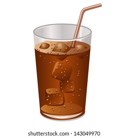 glass of cold drink with ice