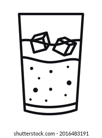 glass with cold drink on white background