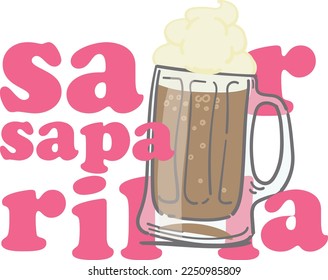 un vaso de cerveza de raíz de sarsaparilla fría 