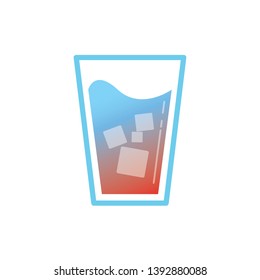 A glass of cold soda with ice cubes vector illustration EPS 10