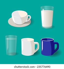 ilustración vectorial de colección de vidrio