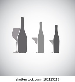 Glass collection - vector silhouette
