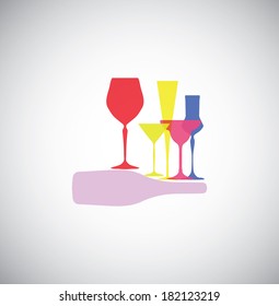 Glass collection - vector silhouette