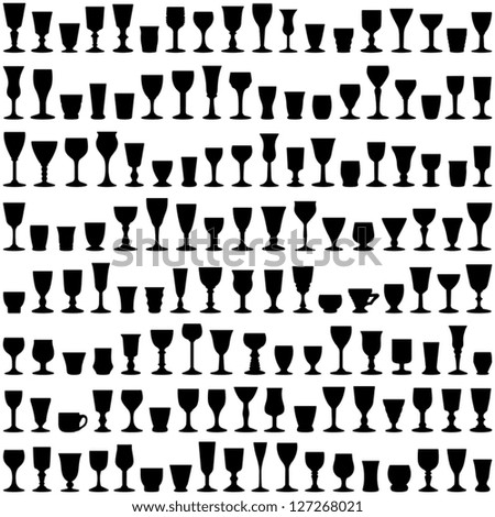 Glass collection - vector silhouette