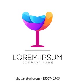 glass color logo design vector