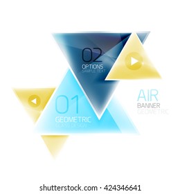 Glass color triangles infographics. Futuristic business design