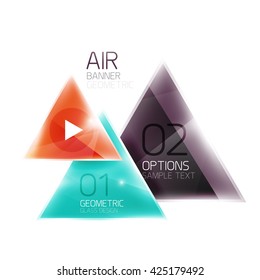 Glass color triangles infographics. Futuristic business design
