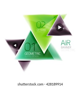 Glass color triangles infographics. Futuristic business design