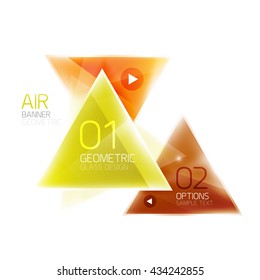 Glass color triangles infographics. Futuristic business design