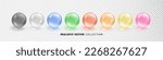 Glass colored spheres set isolated on transparent background. Realistic glossy 3D colorful glass balls collection, multicolored vector illustration