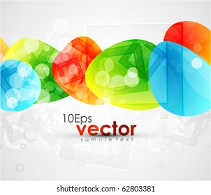 Glass colorful shapes. Vector abstract background