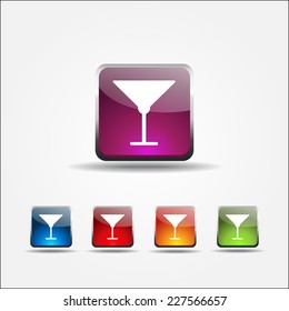 Glass Colorful Vector Icon Design