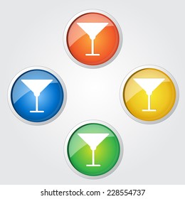Glass Colorful Vector Icon Design