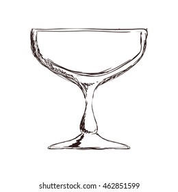 Glass concept represented by cup icon. Isolated and sketch illustration